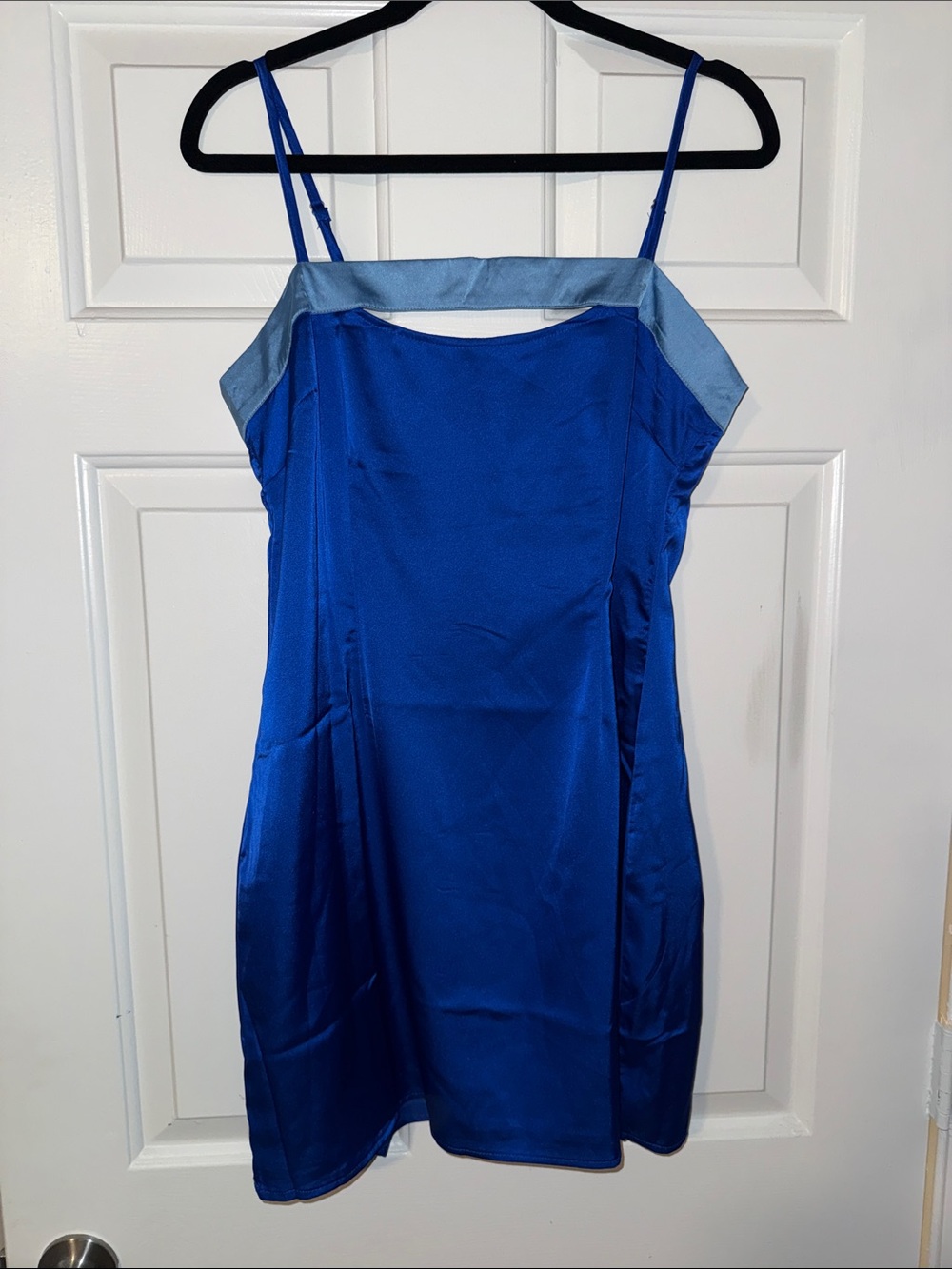 Peppermayo Royal Blue Mini Dress with Light Blue Trim